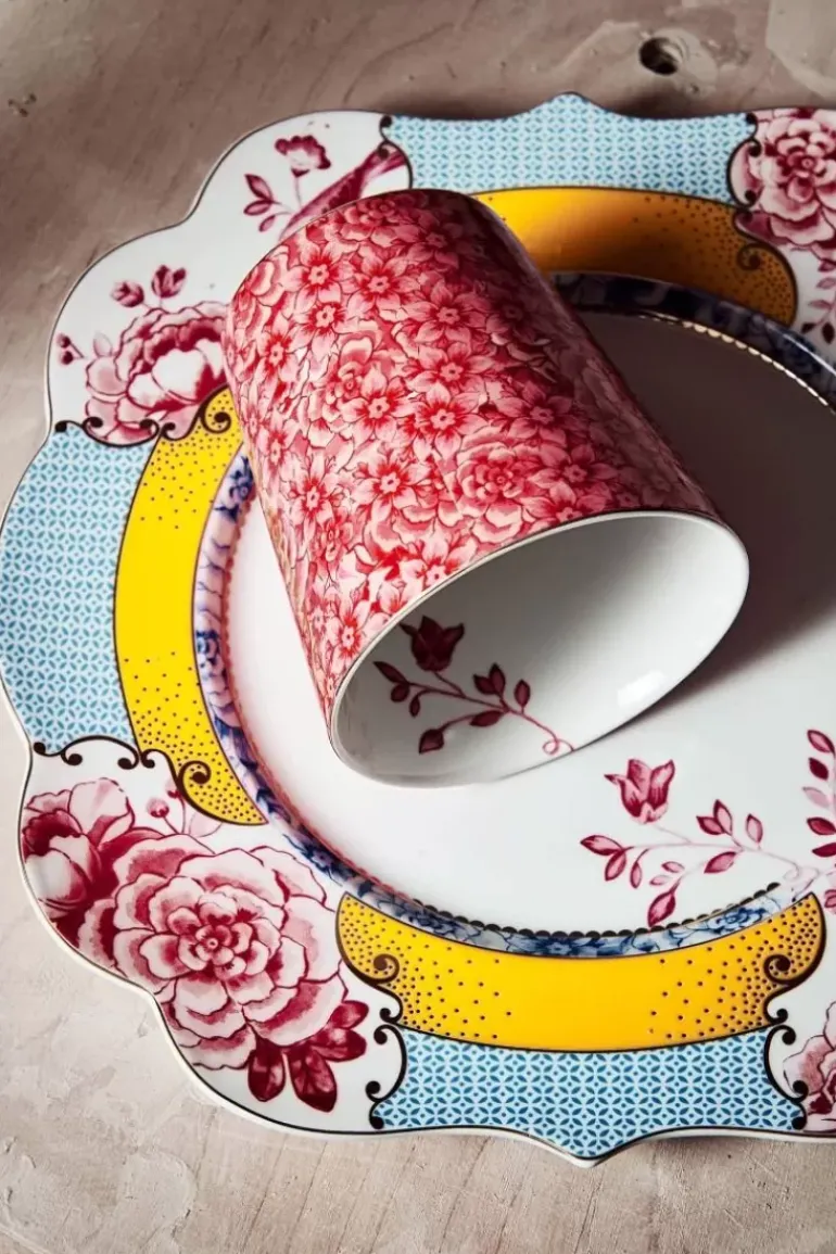 Royal Stripes Tasse Blumen Dunkelrosa