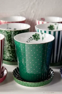 Royal Stripes Tasse Punkte & Teebeutelablage Grun