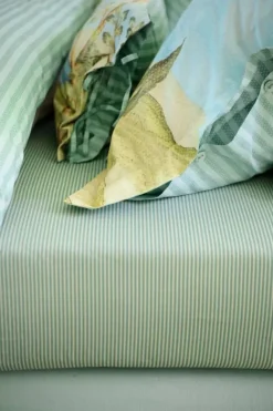 Spannbettlaken Duo Stripe Khaki