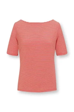 Top Kurze Armel Little Sumo Stripe Koralle