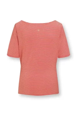 Top Kurze Armel Little Sumo Stripe Koralle