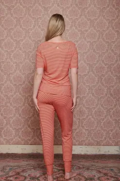 Top Kurze Armel Little Sumo Stripe Koralle