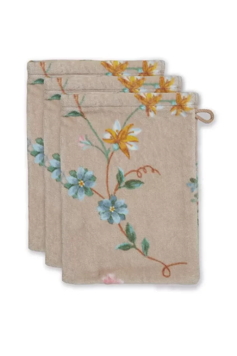 Waschlappen Set/3 Les Fleurs 16X22 Cm