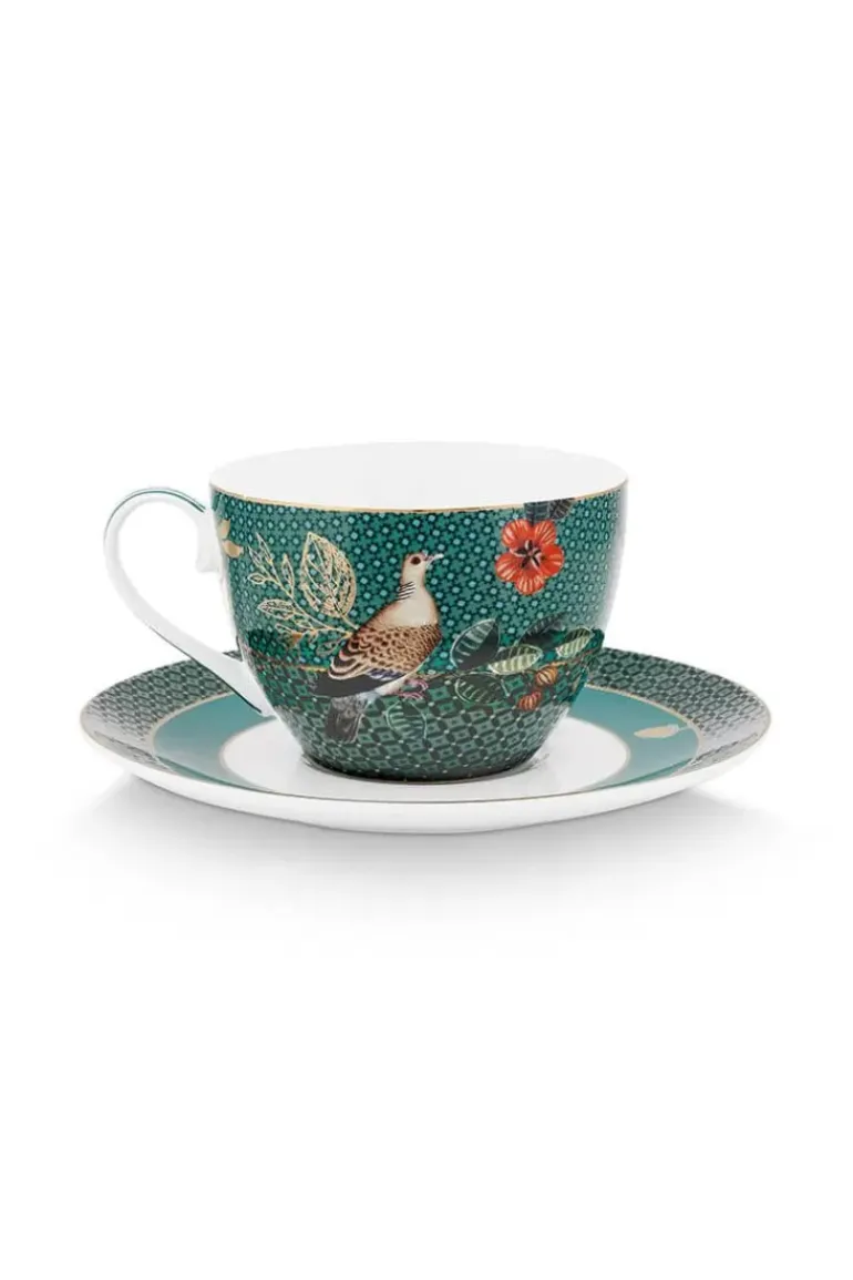 Winter Wonderland Cappuccino Tasse & Untertasse Grun