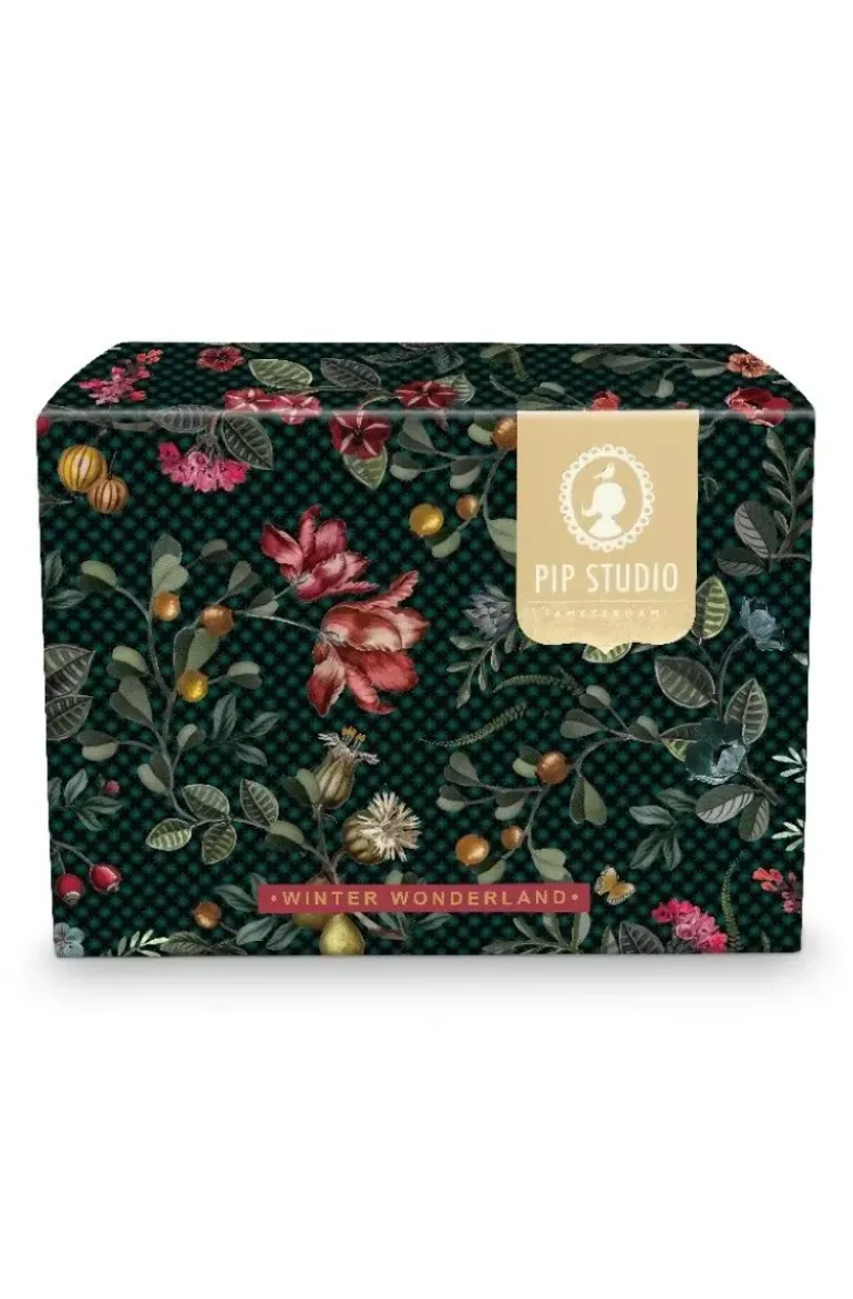 Winter Wonderland Set/2 Espresso Tassen & Untertassen Dunkelblau