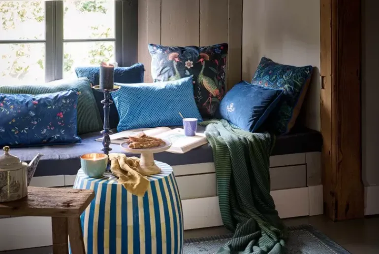 Zierkissen Quilted Dunkelblau